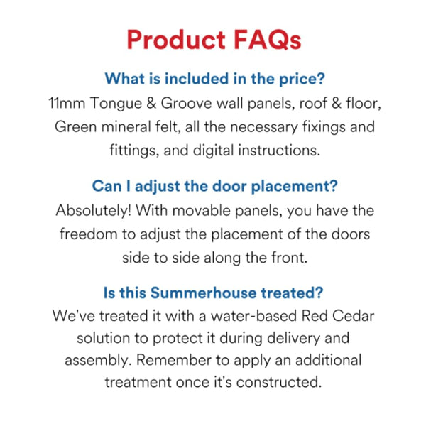 BillyOh Petra 12x10 Reverse Apex Summer House Shed, Log Cabin | Wooden Garden Room with Wide Double Doors, Tear Resistant Felt, Tongue and Groove Construction | Versatile Tiny Home or Garden Office