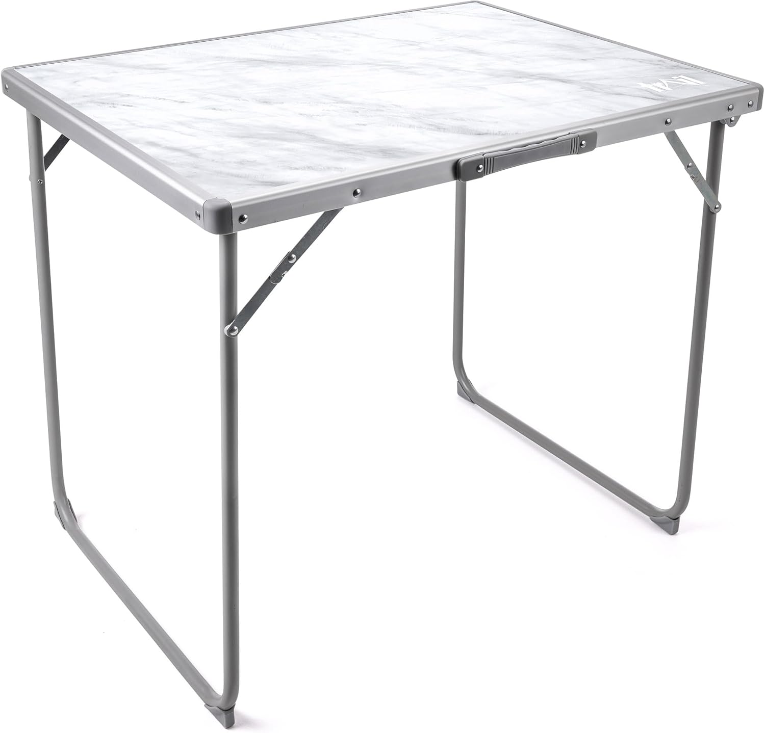 Trail Portable Folding Camping Table, Outdoor Garden Picnic Fishing Festival Beach, Heavy Duty Tubular Steel Legs, Water Resistant Laminate Top, Lightweight with Handle (L80cm x W60cm x H67cm / 3.5kg)