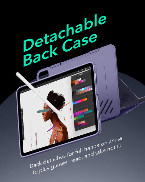 ESR for iPad Pro 12.9 Case (6th/5th Generation, 2022/2021), Removable Magnetic Cover, Adjustable Portrait/Landscape Stand with Raised Display View, 9 Standing Angles, Shift Series, Black