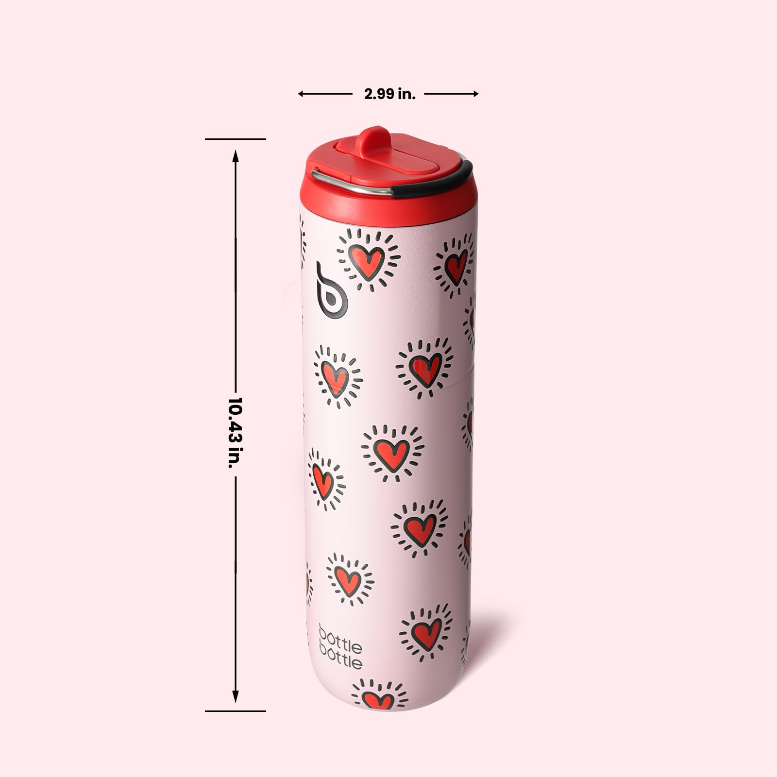 Insulated Water Bottle 700ml(24oz) with Straw, Lid, and Handle - Stainless Steel Sports Travel Gym Bottle for Men and Women (Skiing)