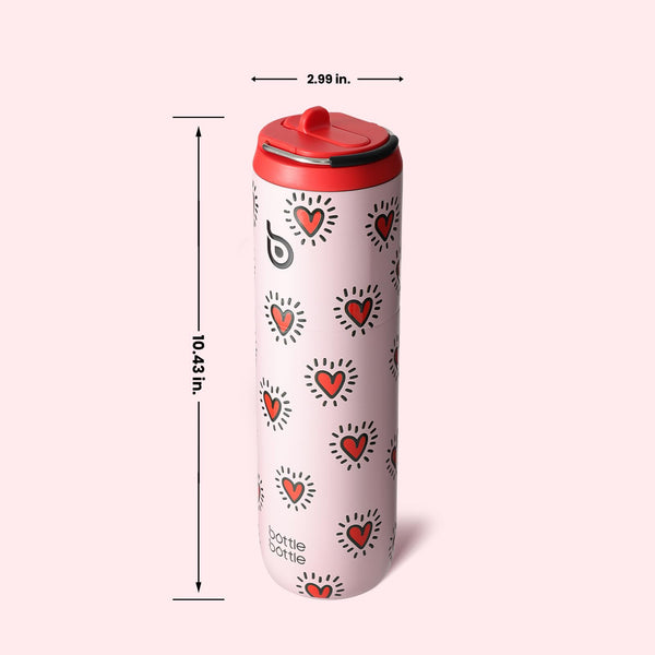 Insulated Water Bottle 700ml(24oz) with Straw, Lid, and Handle - Stainless Steel Sports Travel Gym Bottle for Men and Women (Skiing)
