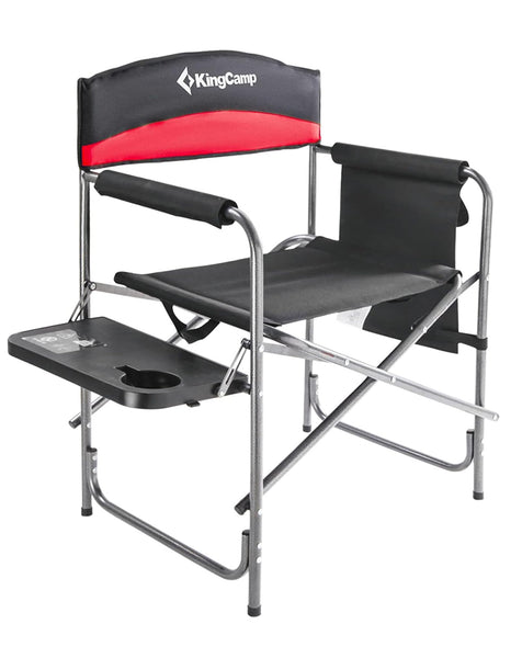 KingCamp Folding Camping Chairs for Adluts Heavy Duty Directors Chair with Cooler Bag and Side Table Support up to 150KG