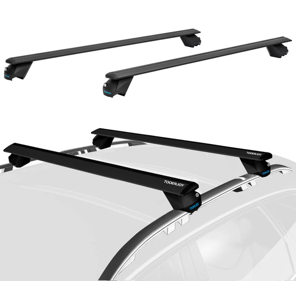 COWVIE Aluminum Universal Roof Rack Cross Bars Pro keyed Locks - Fit Raised Side Rails 120CM