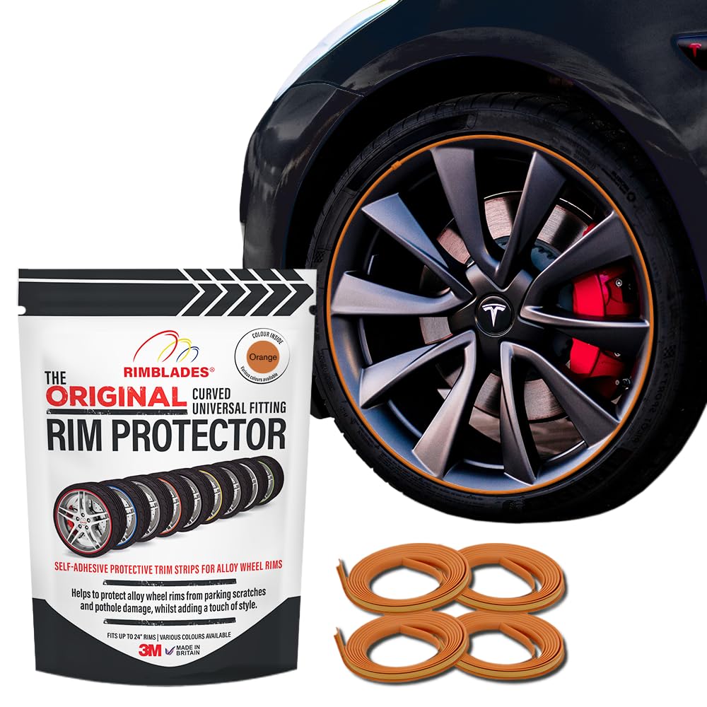 Rimblades Original Black Alloy Wheel Protectors - DIY | 9 Colours Available | Universal Fit for All Wheels | Durable Rim Guards | Car Wheel Scratch Protection | Rim Protection