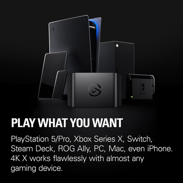 Elgato 4K X – Capture Up to 4K144 with Ultra-Low Latency on PS5|Pro, Xbox Series X|S, Nintendo Switch 2, OBS and More, HDMI 2.1, VRR, HDR10, USB 3.2 Gen 2, for Streaming & Recording, PC|Mac|iPad