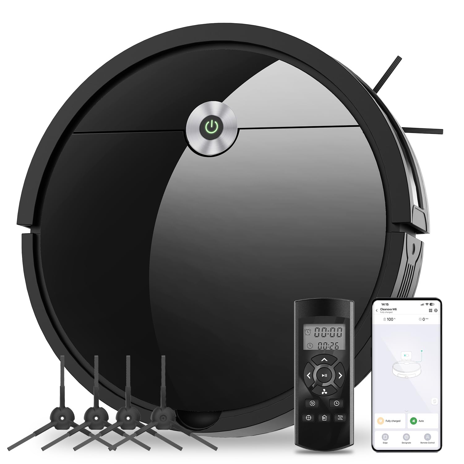 Vexilar Self-Emptying Robot Vacuum Cleaner with Mop, Laser Navigation, Up to 60 Days of Hands-Free Cleaning, 180 Mins Runtime, Strong 6000Pa Suction Robot Vacuum to Clean Floors, Carpets, and Pet Hair