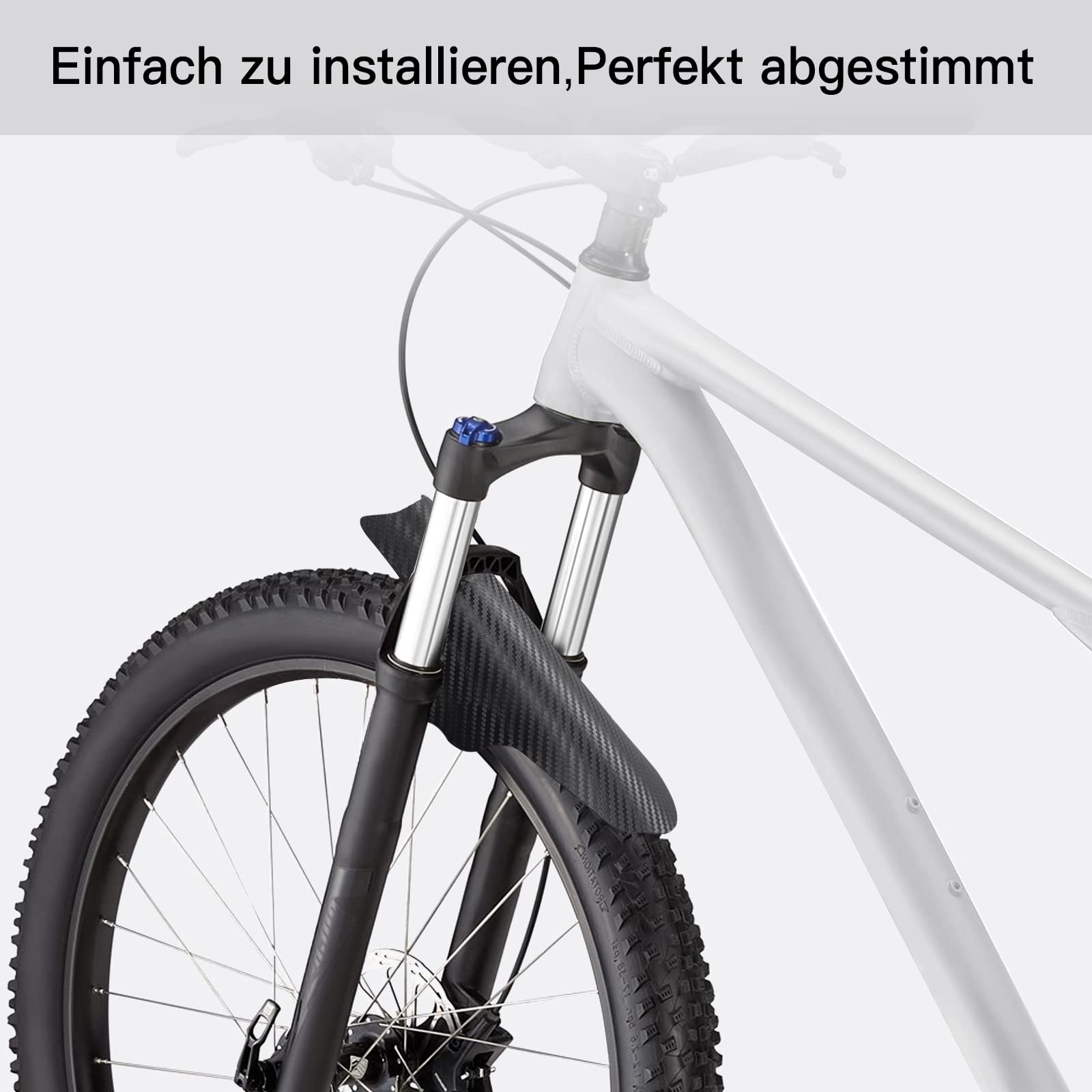 NICEDACK Mudguards Mountain Bike, 2 Pieces Mudguard Fit 20-29 Inch MTB Mudguard Front and Rear Compatible Bicycle Splash Guard