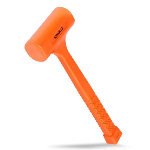 Neiko 02847A 2 LB Dead Blow Hammer, Neon Orange I Unibody Molded | Checkered Grip | Spark and Rebound Resistant