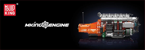 Mould King 10200 Truck Engine Building Blocks Toys Sets, MOC Engine Model with Battery Motor and Gearbox, Collectible Construction Kit Gift for Adults (3070+ Pieces)