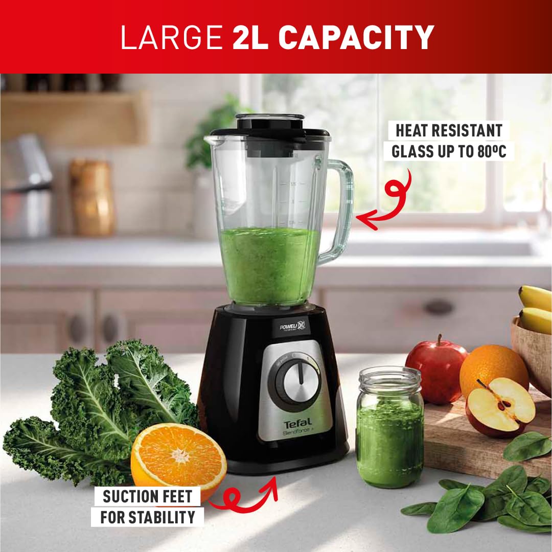 Tefal Blend Up Powerful Mini Blender, Quiet Mode, 8 Auto Programmes, Auto Cleaning Programme, 2 Durable Bottles 0.7L & 0.4L, Smoothies, Protein Shakes, Cocktails, Ice Crush, Hummus, 6 Blades BL19H4G0