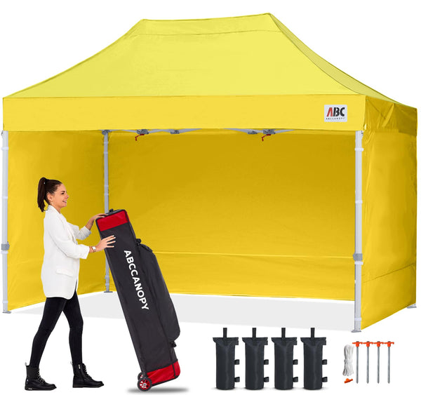 ABCCANOPY 3x6M Pop Up Gazebo Canopy Commercial Tents Market stall with 4 Removable Sidewalls and Roller Bag Bonus 4 Weight Bags (Grey)