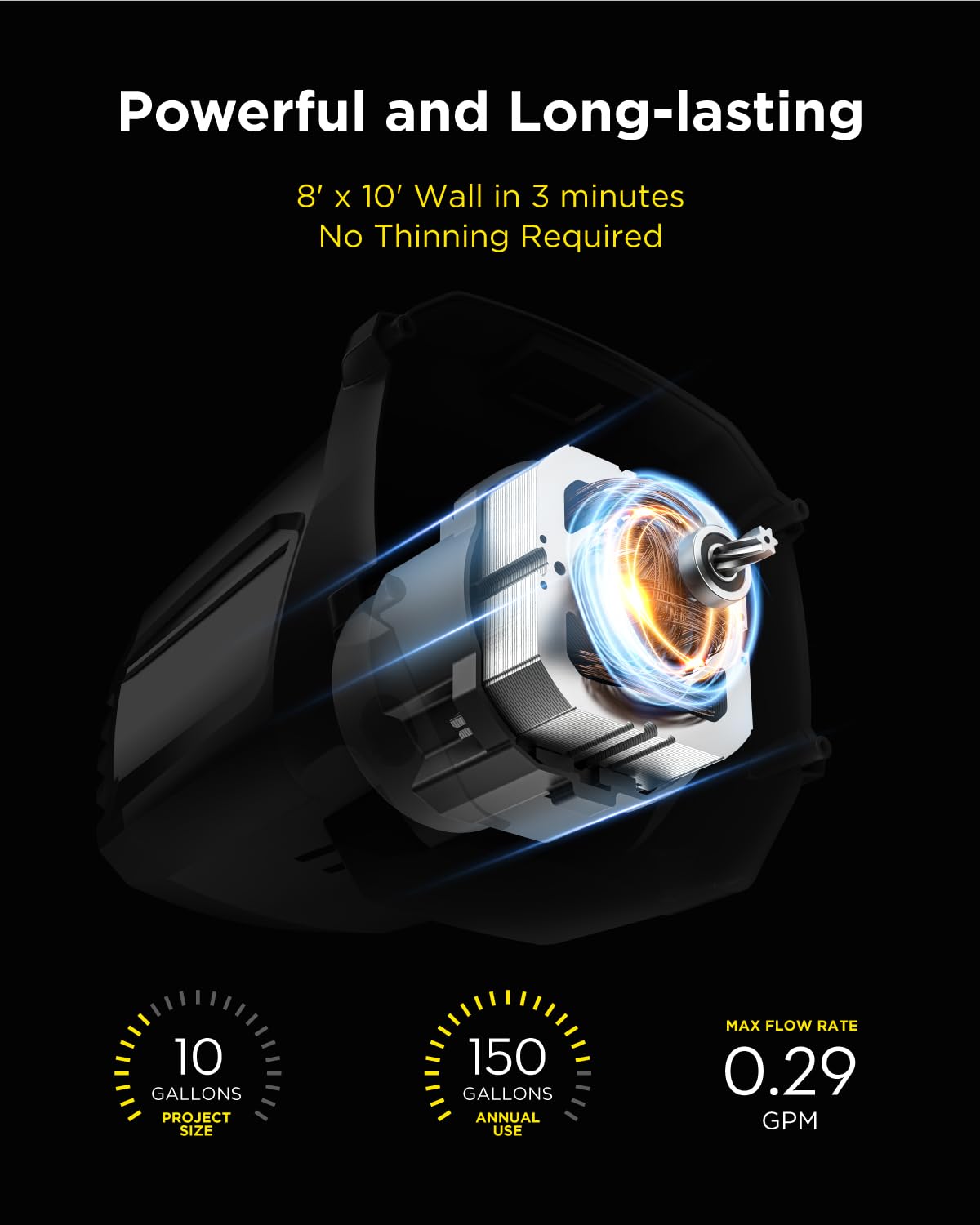 InoKraft MaXpray M1 Airless Paint Sprayer, 220V 466W High Efficiency, Thinning-Free, Minimal Overspray, for Home Exterior & House Interior DIY Painting Projects, with Paint Sprayer Accessories