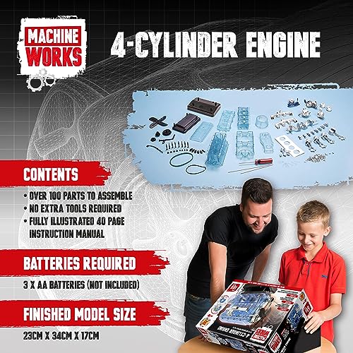 Machine Works Build Your Own Porsche 911 Boxer Engine Toy - Replica Model Building Kit - Features Sounds and Illumination, 280+ Pieces, 10+ Years