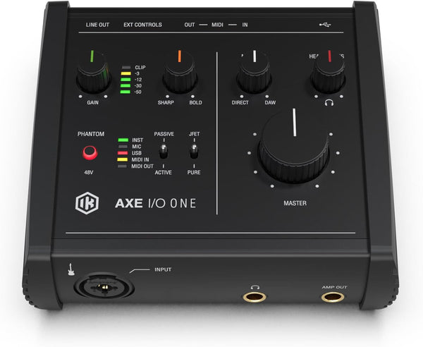 IK Multimedia - Portable Guitar Studio Bundle, Includes a pair of iLoud Micro Monitors, an AXE I/O ONE + downloads of AmpliTube 5 + TONEX + MODO BASS 2 + MODO DRUM 1.5