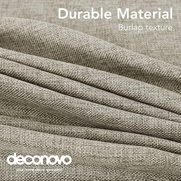 Deconovo - Waterproof and Stain-Resistant Rectangular Linen Effect Rectangular Tablecloth for Picnic - 140 x 250 cm - Linen