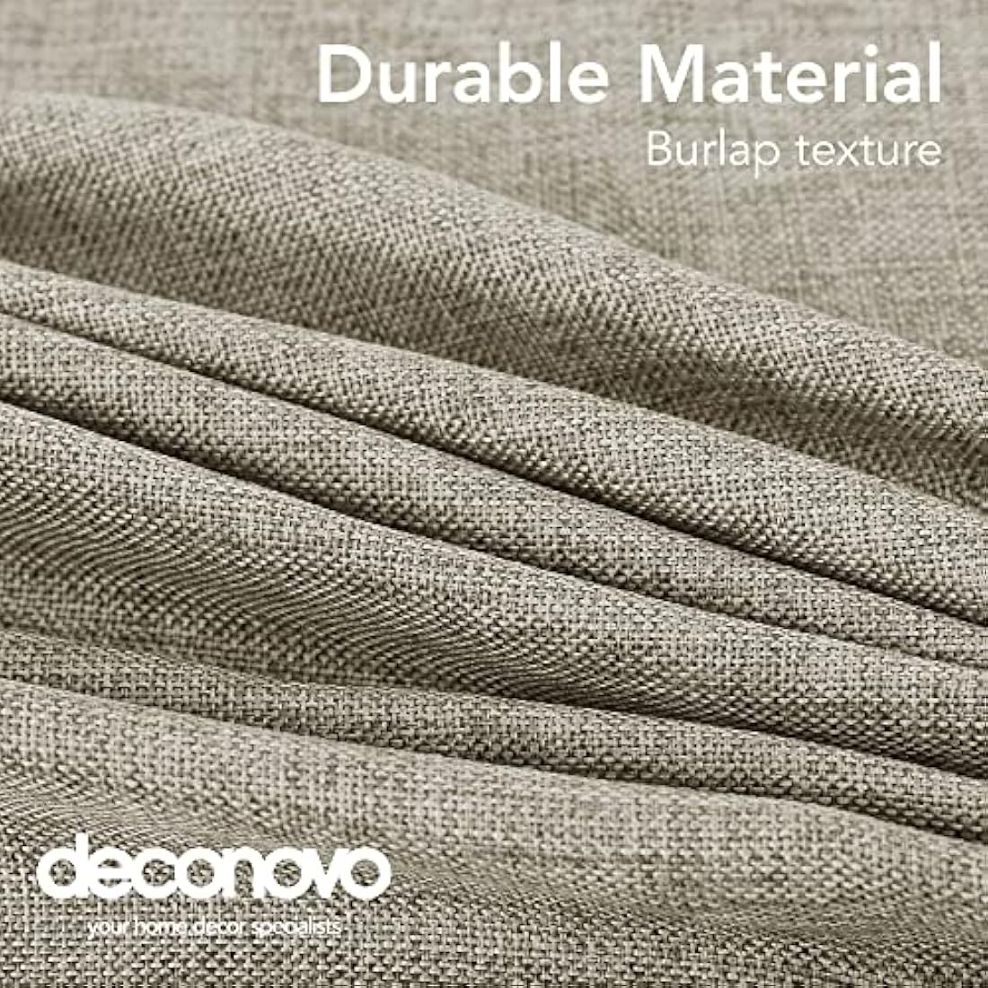 Deconovo - Waterproof Linen Effect Rectangular Tablecloth -Outdoor Table Cover for Living Room Table - 130 x 200 cm - Linen