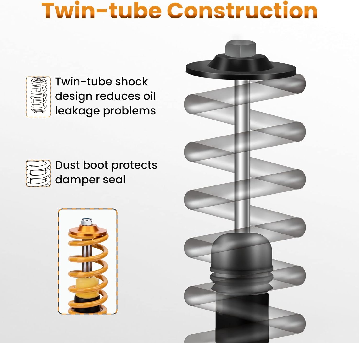 maXpeedingrods Coilovers Lowering Suspension Kits for VW for Golf4/for Seat Leon 1M1/ for VW New Beetle 9C1, 1C1 (Golden)