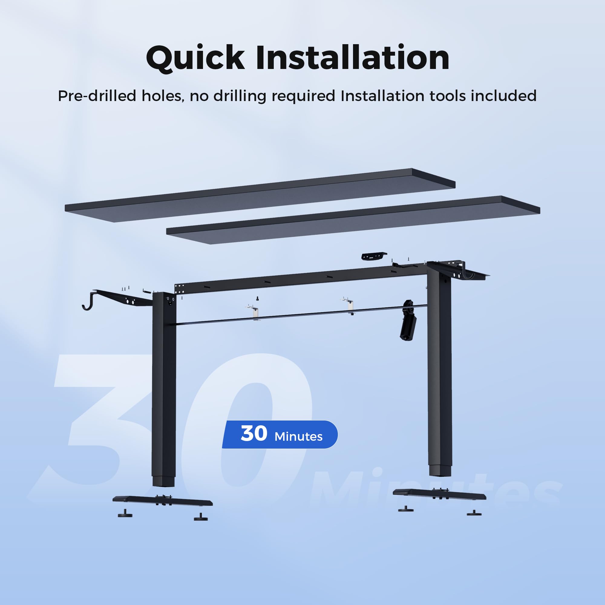 Agilestic L-Shaped Electric Standing Desk, 140cm Height Adjustable Sit-Stand Desk for Home Office, Ergonomic Computer Desk with Spliced Board, White
