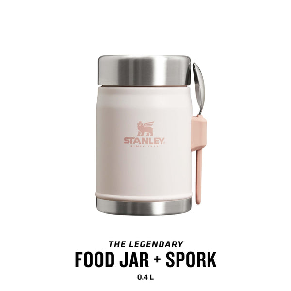 Stanley Classic Legendary Food Jar 0.4L With Spork - Keeps Cold For 7 Hours - BPA-Free Stainless Steel Soup Flask - Leakproof - Dishwasher Safe - Rose Quartz