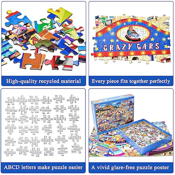 Amusement Park Jigsaw Puzzles for Adults 1000 Piece Theme Park Jigsaws 1000 Pieces for Adults Gifts