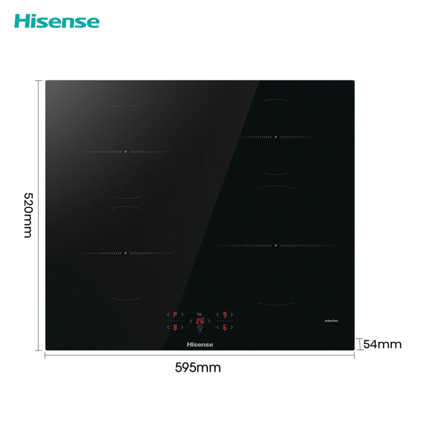 Hisense E6432C Built-in 60cm Electric Ceramic Hob with Child Lock, Touch control, Timer Function - Black 7200W, 20 x 24 x 2 inches (L x W x H)