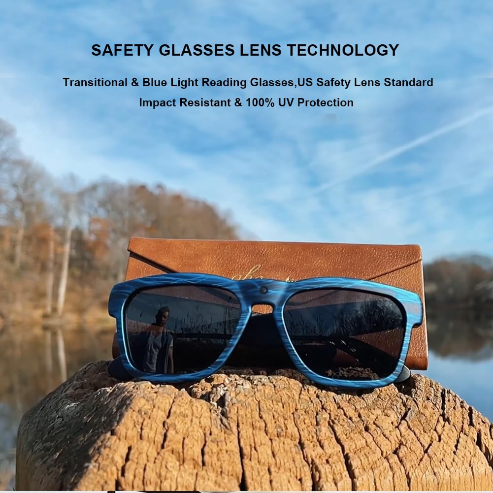 OhO Smart Glasses,128G Camera & Bluetooth Sunglasses with Open Ear Speaker Headset Headphone, Indoor&Outdoor Sports,Polarized UV Protection,For Men Women