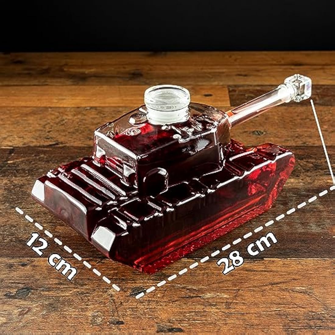 Froster Tank Decanter, Tank-Shaped Whisky Decanter, 1000ml Glass Carafe, Whiskey Gift for Men, Military Army Gift for Boyfriend, 30th, 40th Birthday Present