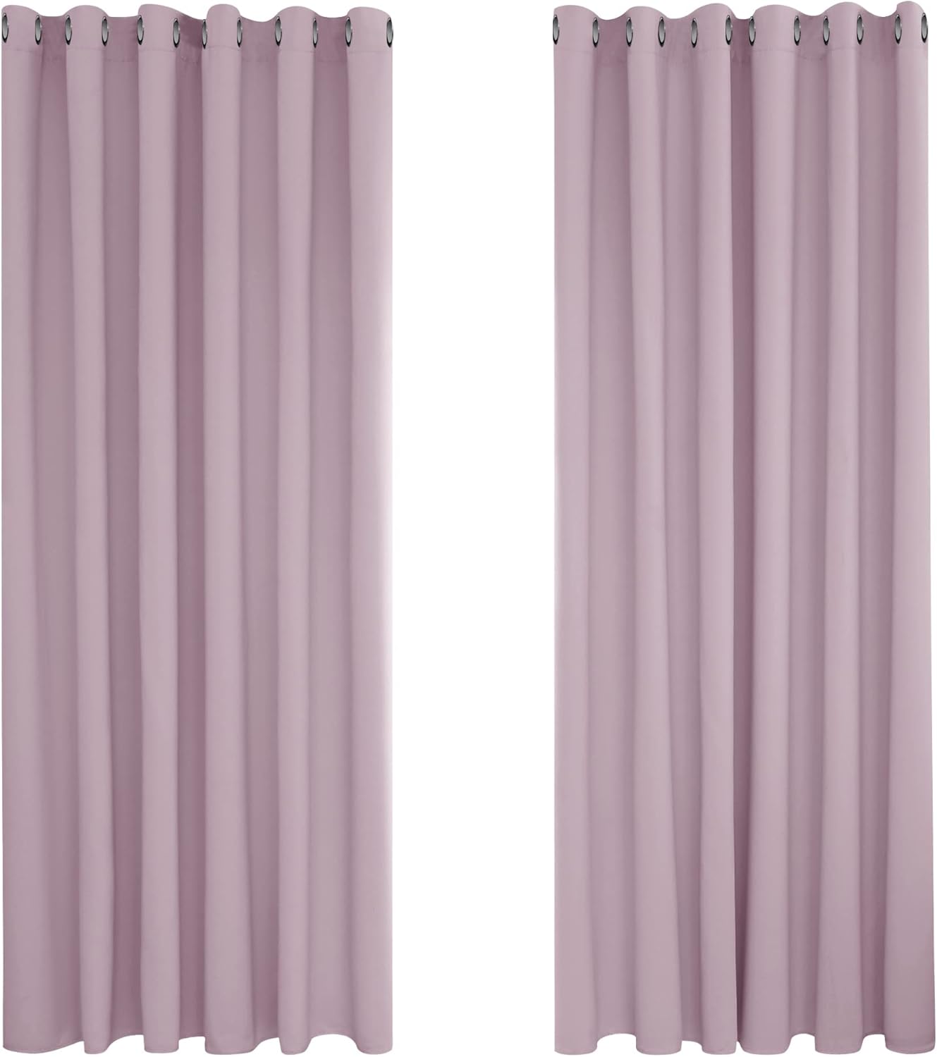 Deconovo Blackout Curtains Eyelet Super Soft Thermal Insulated Ring Top Blackout Curtains for Nursery 46 x 54 Drop Inch Dark Grey 2 Panels