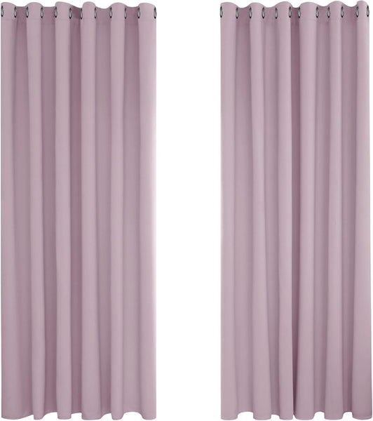 Deconovo Blackout Curtains Eyelet Super Soft Thermal Insulated Ring Top Blackout Curtains for Nursery 46 x 54 Drop Inch Dark Grey 2 Panels