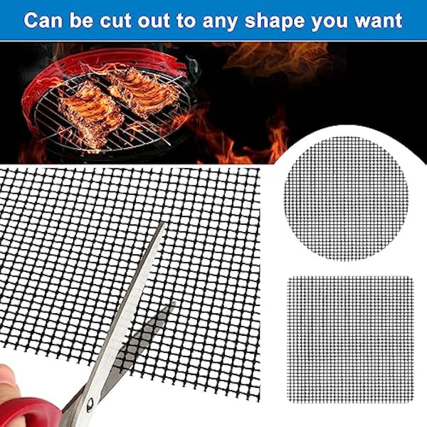 GWHOLE BBQ Grill Mat 4Pcs Non Stick Barbecue Sheets Reusable for Charcoal Gas Grill Meat Vegetable Cooking,40 * 30cm
