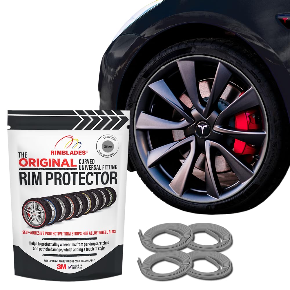 Rimblades Original Black Alloy Wheel Protectors - DIY | 9 Colours Available | Universal Fit for All Wheels | Durable Rim Guards | Car Wheel Scratch Protection | Rim Protection
