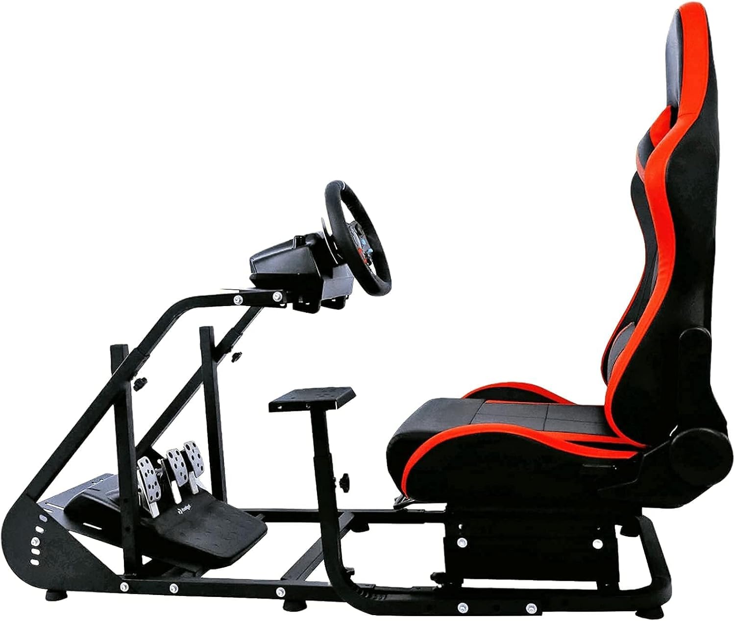Anman Racing Simulator Cockpit-A37 fit for Logitech G25/27/29/920/923 Thrustmaster T80 T150 T248 Steering Wheel Stand with Seat Gifts for Game Lovers without Wheel Pedal and Handbrake (Red)