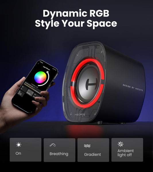 Edifier G1000 II Desktop Computer Speakers for Gaming, 2.5" Full-Range Driver & Enhanced Bass, Bluetooth 5.4 with USB-C/AUX, 9 Dynamic RGB Lighting Modes, Compact for PC/PS5/Switch - Black