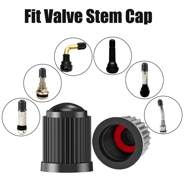 TCPENG® 10PCS Tyre Valve Caps, with O Seal Ring, Universal Stem Dust Covers for SUV, Cars, Bike, Motorcycles, Trucks, Heavy-Duty, Airtight Seal, Screw-On, Easy to Operation (10 Pack Black)