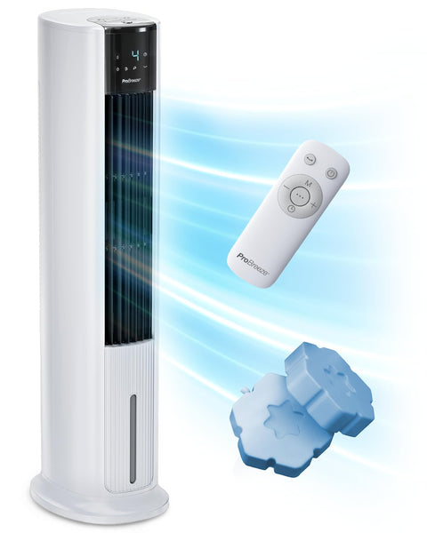 Pro Breeze 4-in-1 Air Cooler with 10 Litre Capacity, Remote Control, 3 Fan Speeds & LED Display. Powerful Evaporative Air Cooler with Built-in 7.5 Hour Timer & Automatic Oscillation for Home & Office