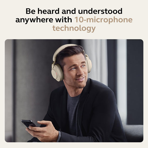 Jabra Evolve2 85 Wireless PC Headset – Noise Cancelling UC Certified Stereo Headphones With Long-Lasting Battery – USB-C Bluetooth Adapter – Black