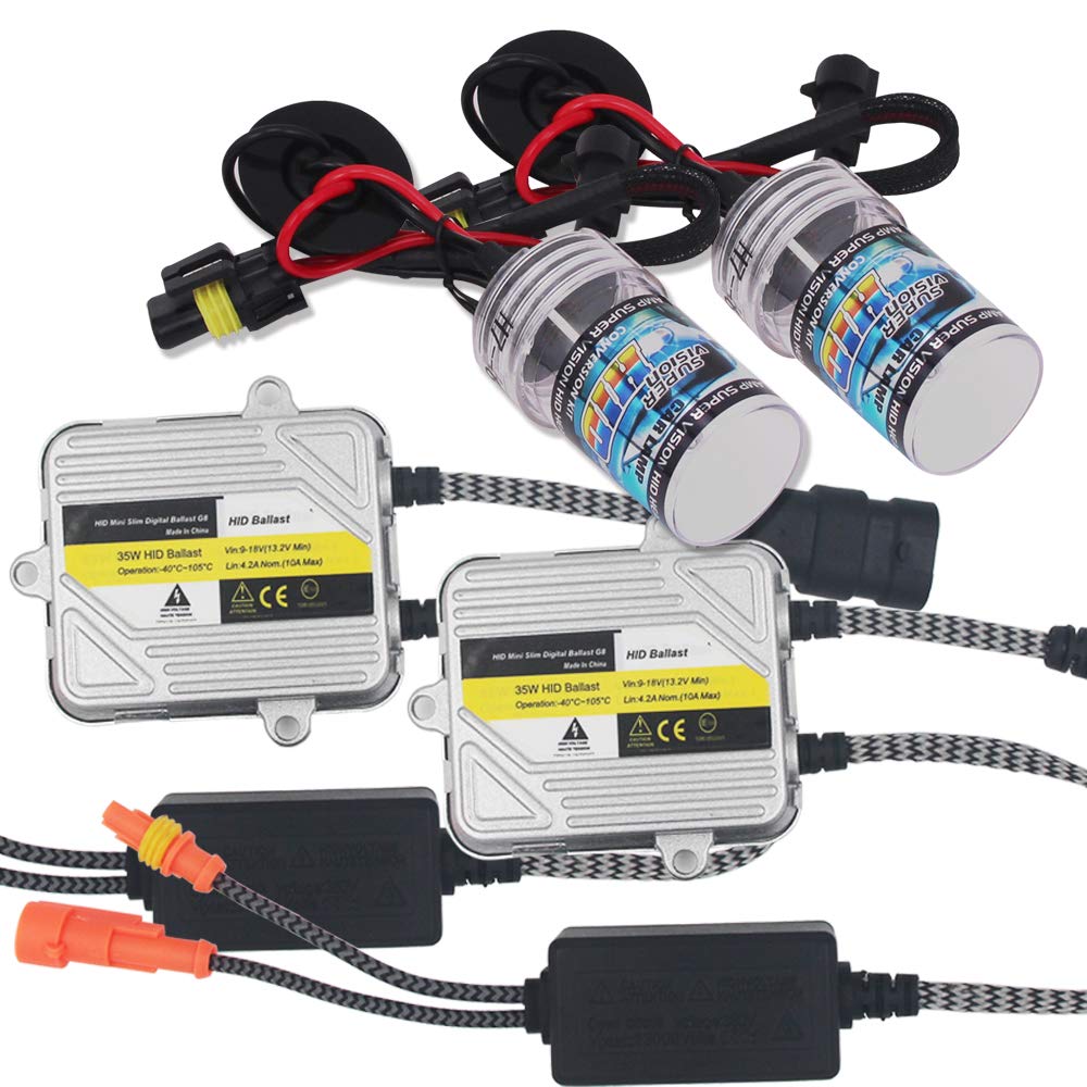 HSUN HID Conversion Kit,With Reliable Ballast Fit Car Factory Headlight,6000K Xenon White (H1)