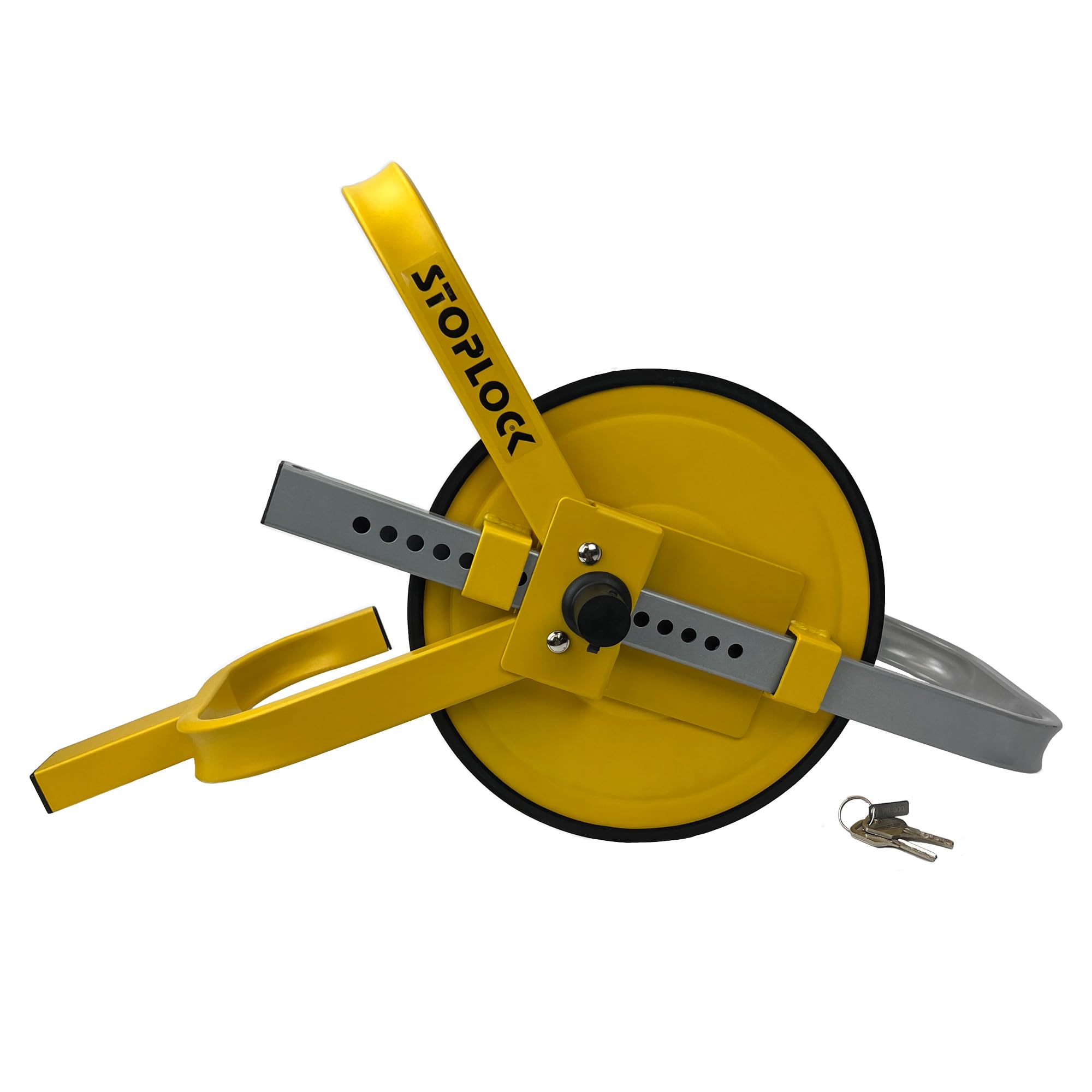 Stoplock Wheel Clamp HG 400-00 - Anti-Theft Lock Device for Small-Wheeled Cars Caravans Trailers With 13" to 15" Wheels , Yellow