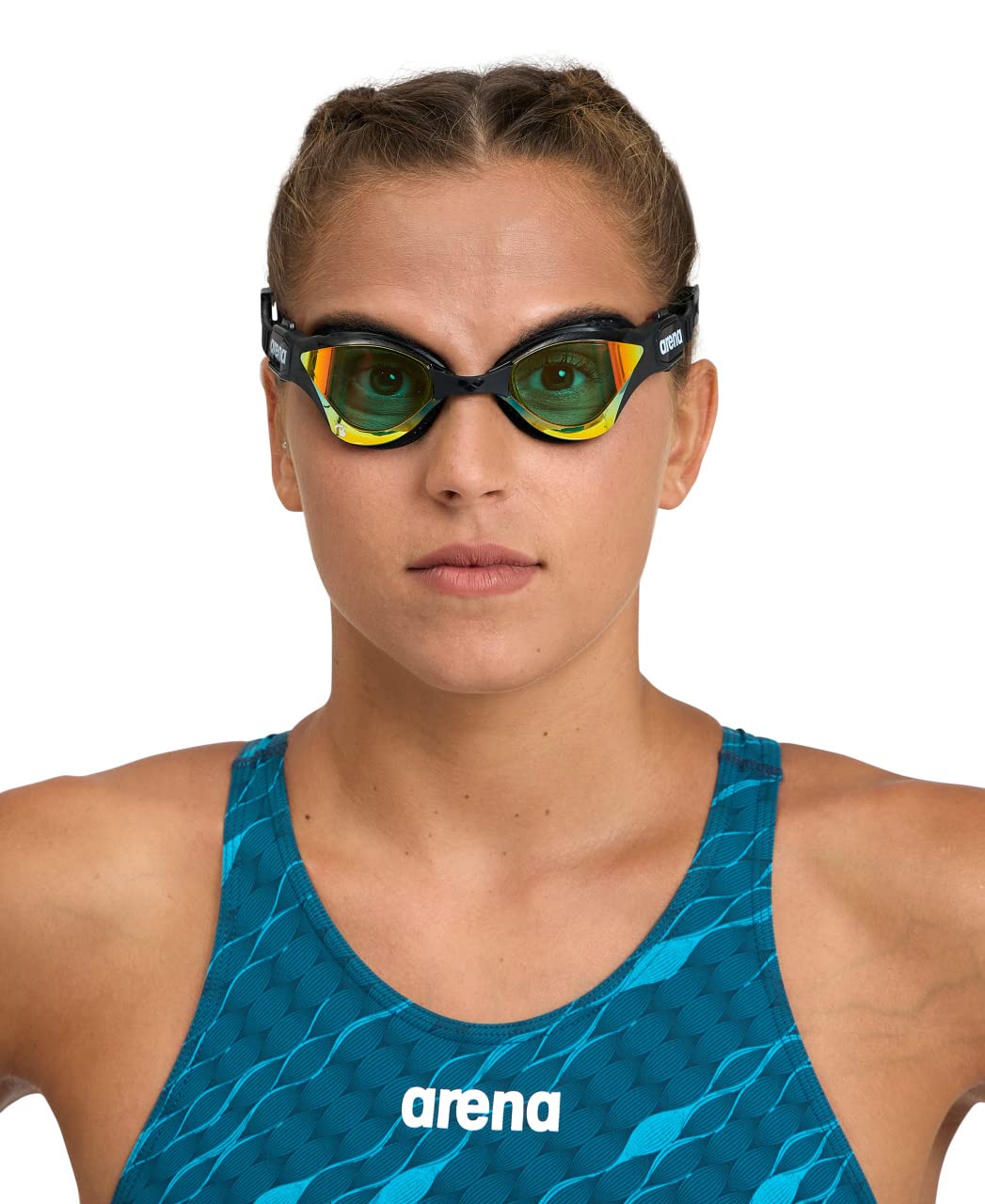 arena Cobra Tri Swipe Mirror Unisex Adult Triathlon Goggles, Swimming Pool Goggles with Mirror Lenses, Anti-Fog, UV Protection, 3 Interchangeable Nose