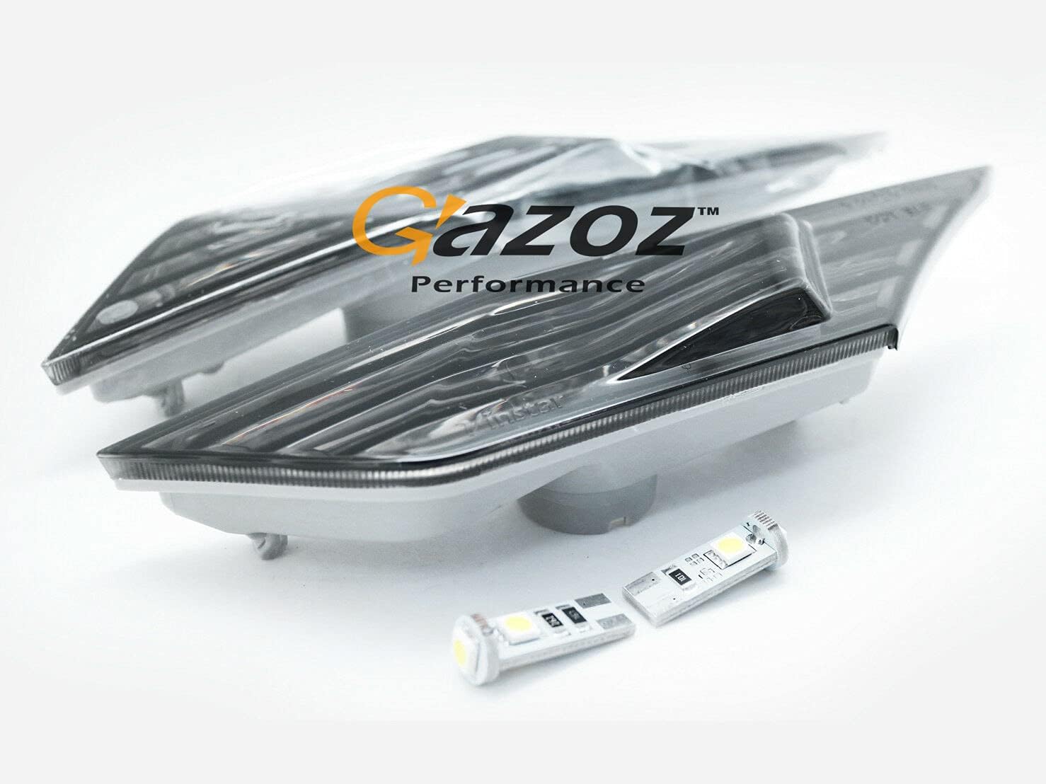 GAZOZ PERFORMANCE Smoke Front Bumper Reflector Side Marker Light Lamps compatible with 16-19 Civic X