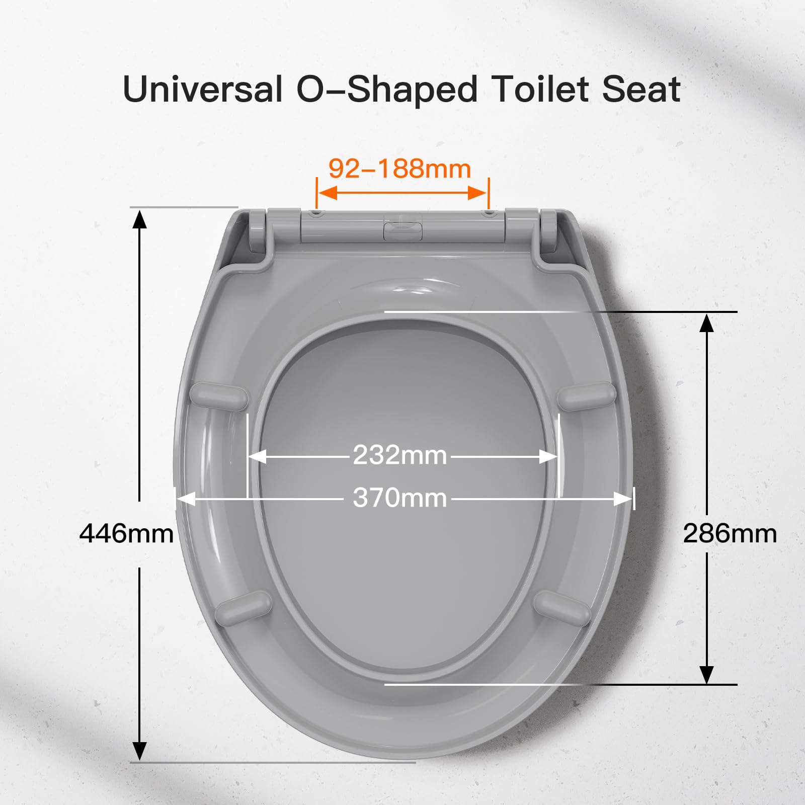 Pipishell Soft Close Toilet Seat, Toilet Seat with Quick Release for Easy Clean, Simple Top Fixing, Standard Toilet Seats White with Adjustable Hinges, O Shape