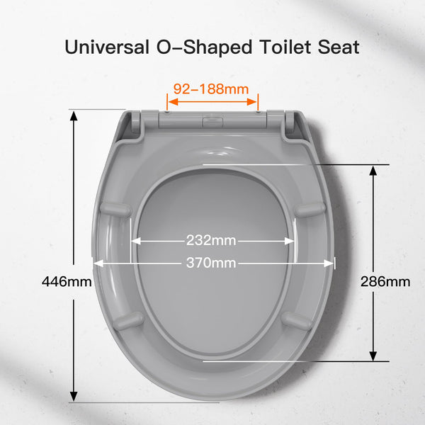 Pipishell Soft Close Toilet Seat, Toilet Seat with Quick Release for Easy Clean, Simple Top Fixing, Standard Toilet Seats White with Adjustable Hinges, O Shape
