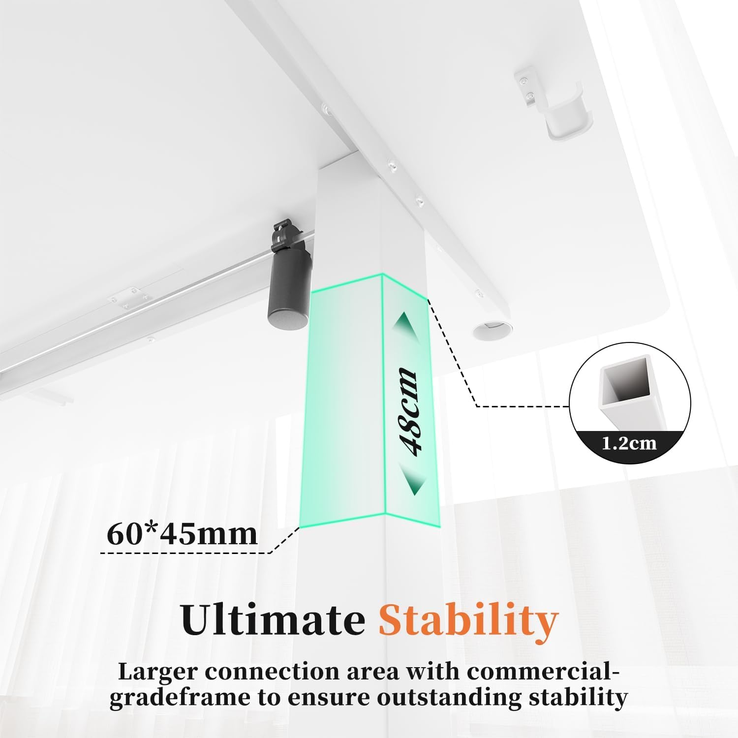 Devoko Electric Standing Desk 120x60cm Sit Stand Table Height Adjustable with Backpack Hook and Memory Smart Pannel, Home Office, White