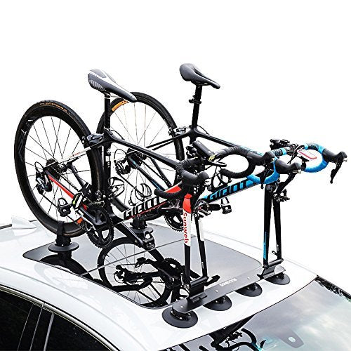 ROCKBROS Suction Bike Rack Car Roof Bike Rack Bicycle Carriers for Cars Roof Bicycle Holder Roof Mounted Quick Release Aluminium Alloy with Sucker