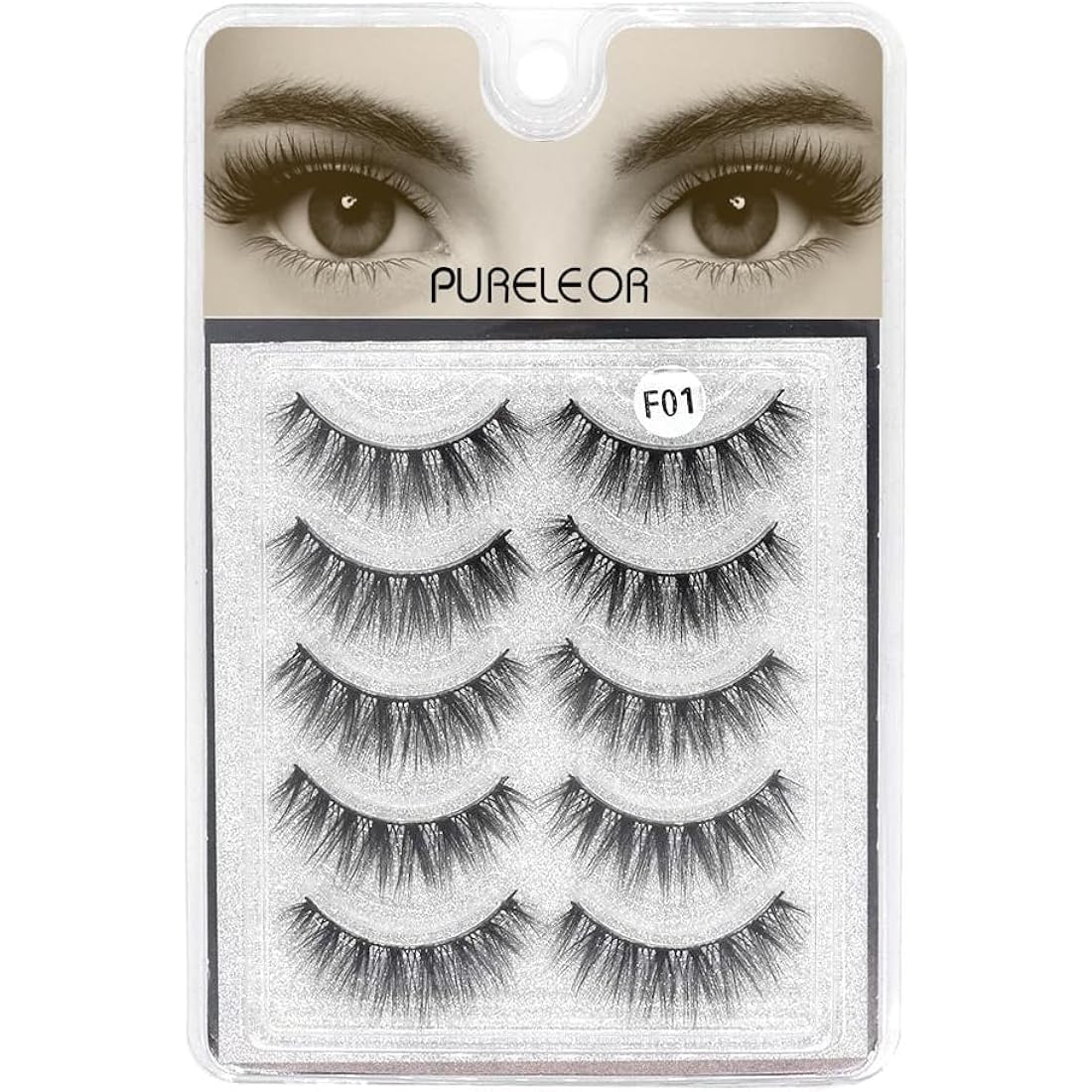 3D Faux Eyelashes Natural Long Looking 5 Pairs Reusable False Lashes Soft Fluffy Full Eyes Lash