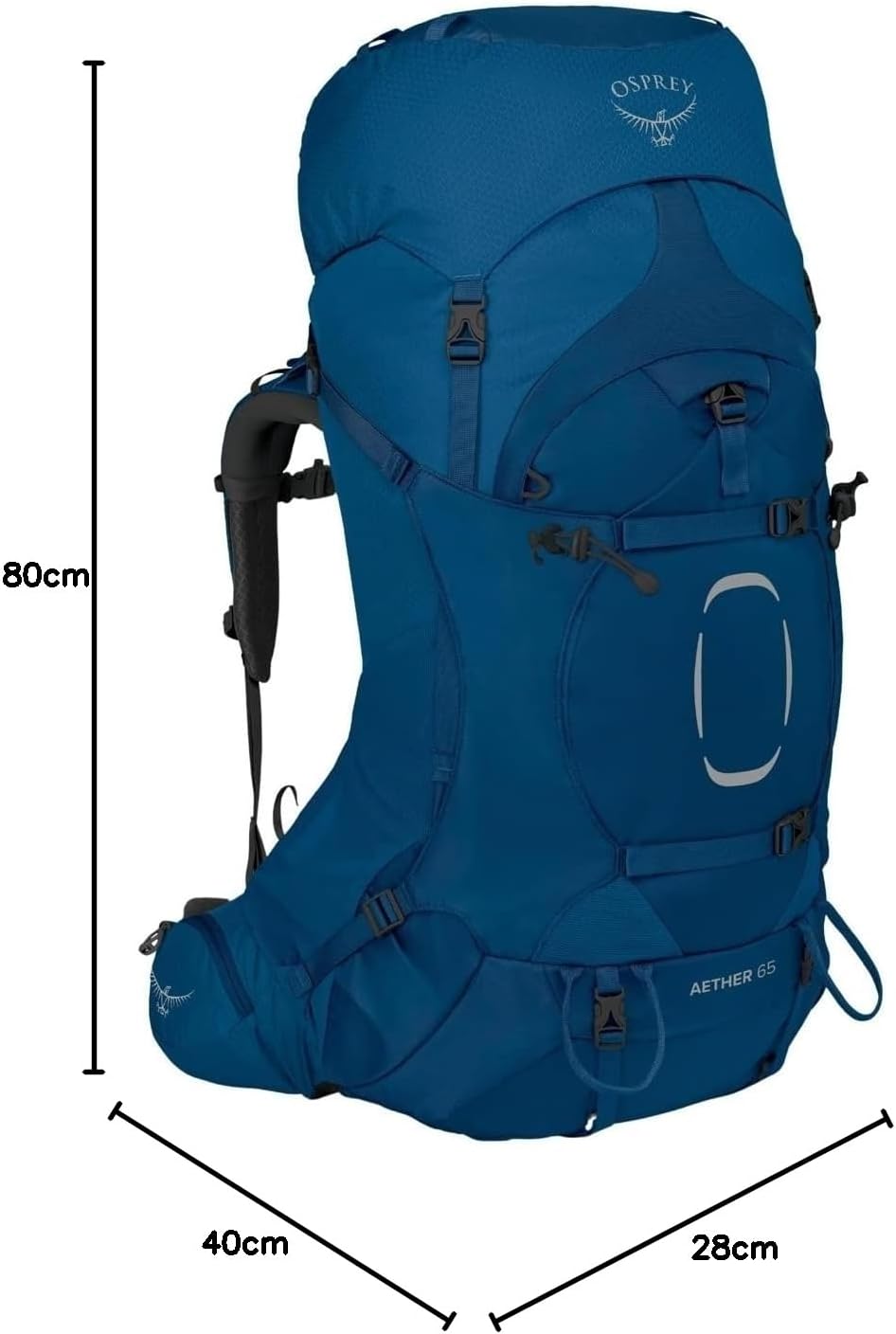 Osprey Aether 65 Men's Backpacking Pack Deep Water Blue - S/M