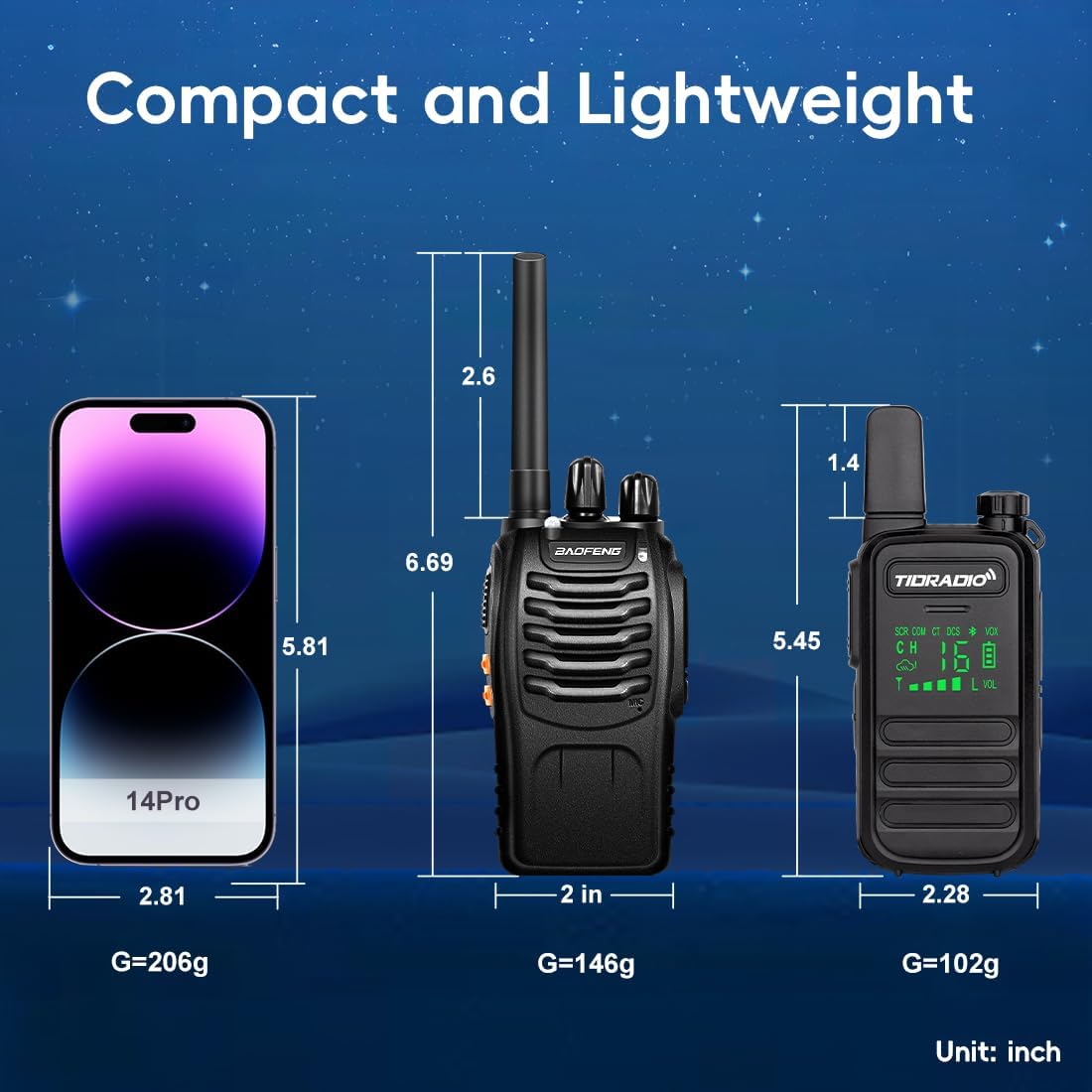 Walkie Talkies Waterproof IP67, TDRADIO TD-M11 PMR 446 Radio, Walkie Talkies for Adults Long Range with Wireless Programming,Frequency Copy,VOX,USB Charging, 2 Way Radio for Outdoor Activities-2 Pack