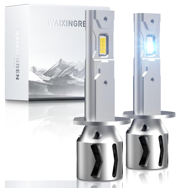 WAIXINGREN H4 Led Headlight Bulbs, 6500K Cool White, 60W 26000LM H4 Headlight Bulbs led with Fan, No Adapter Required, Plug and Play Easy Installation, Pack of 2 (H4/9003/HB2)