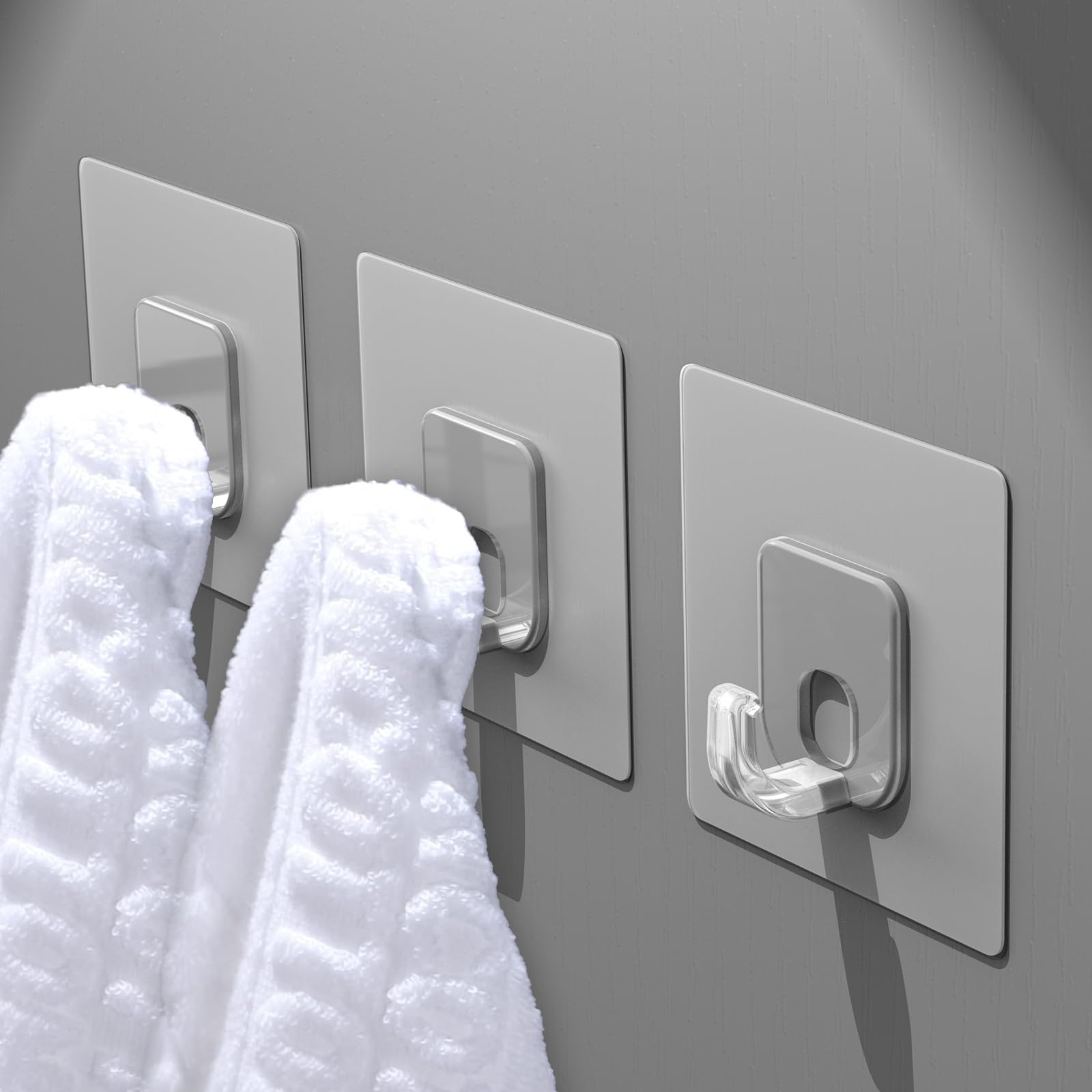 Latoxcaa Large Adhesive Hooks, 10 Pack Heavy Duty Utility Hooks for Hanging 33lb, Damage Free Sticky Hanging, No Trace Self-Adhesive Wall for Kitchen Bathroom Office Multiple Uses