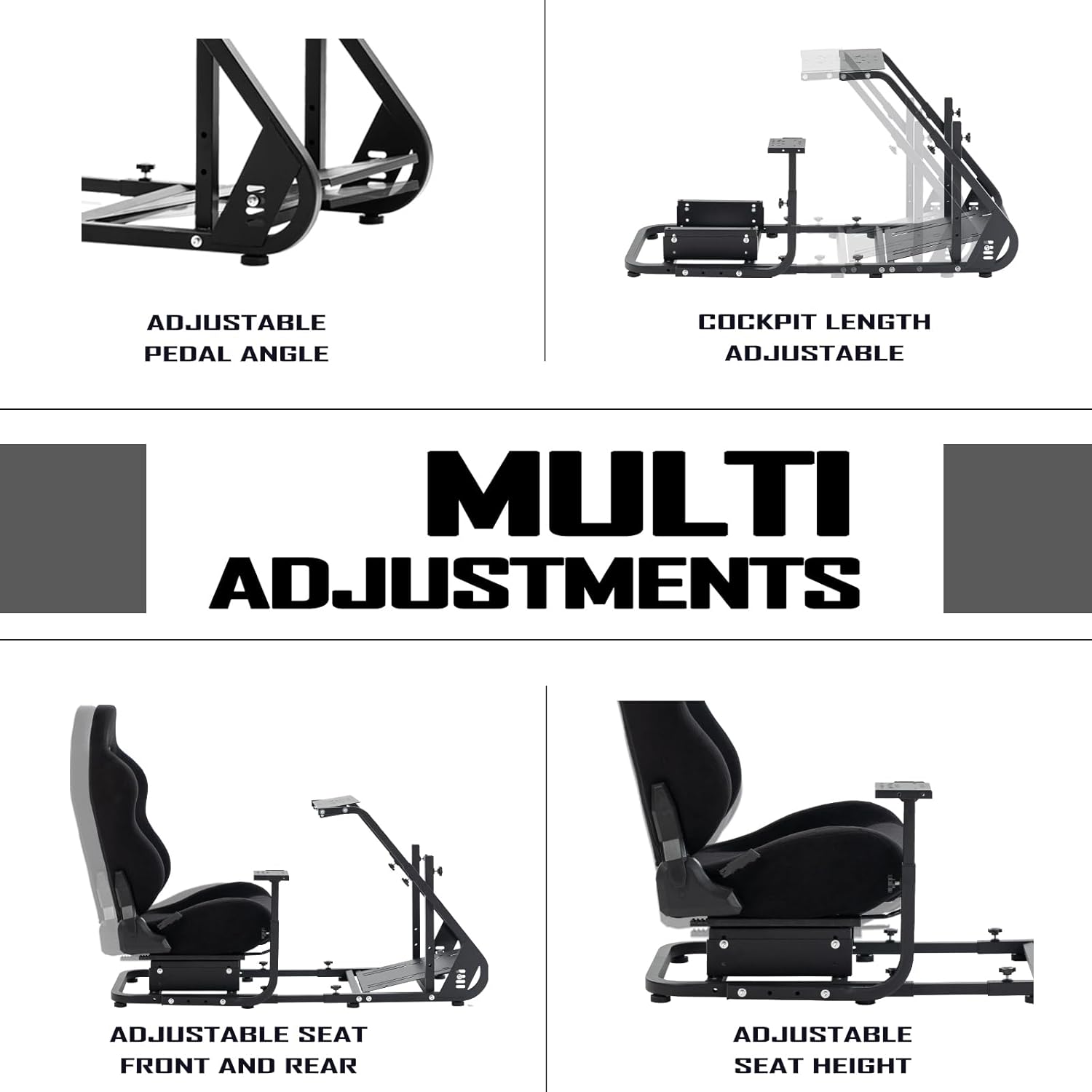 Dardoo G923 Racing Simulator Cockpit with Seat Fit for Logitech/Thrustmaster/MozaG29 G27 G920 T150,Sim Racing Cockpit,Not Include Wheel, Pedal and Shifter